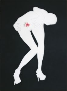 Sexy Girl 섹시걸 240x173cm, Spray on canvas, Artificial flower, 2007
